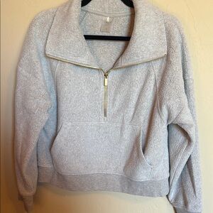 Calia Cozy Gray Quarter-Zip Pullover w/ Gold Zipper